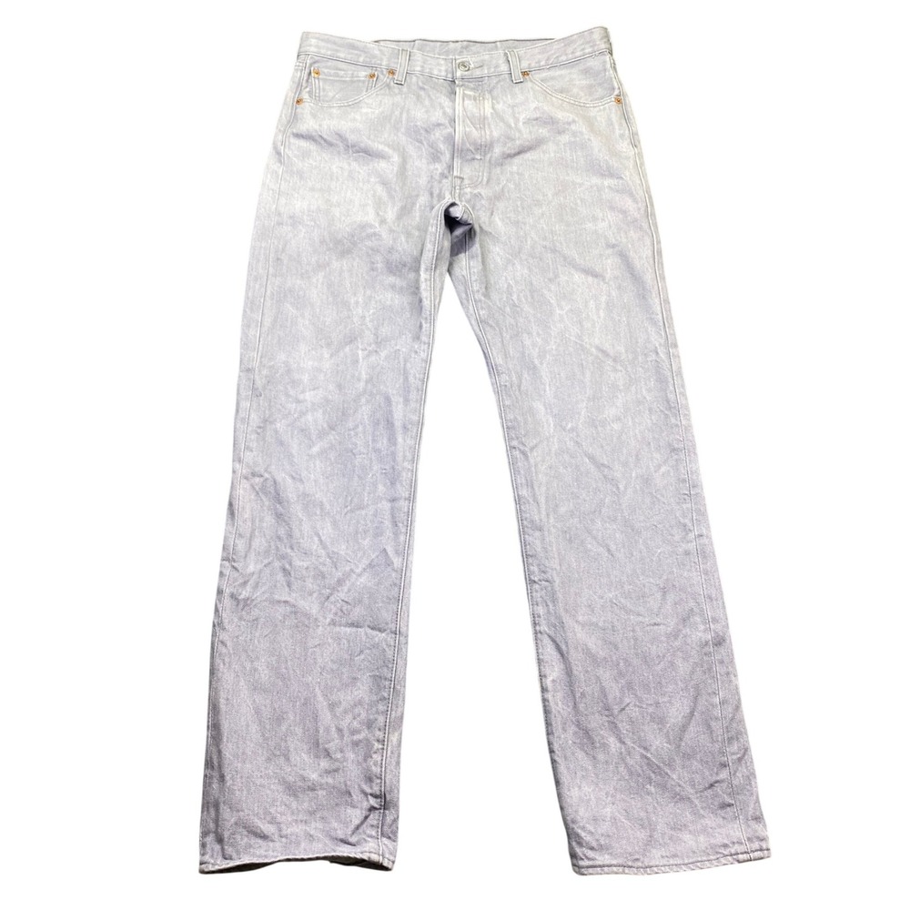 Levis 501 Original Fit Gray Denim Jeans Mens Sz 36 Button Fly Grunge Western